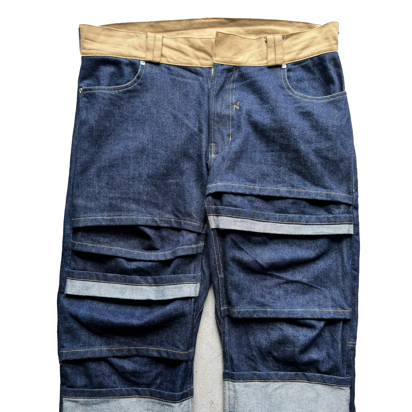 Layered Denim Pants