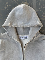 Distressed Grey Zip Up