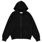 Distressed Black Zip Up