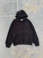 Distressed Black Zip Up
