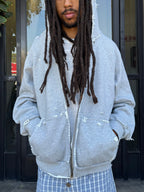 Distressed Grey Zip Up
