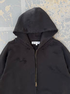 Distressed Black Zip Up