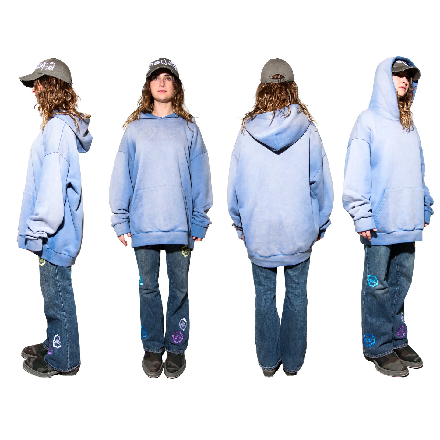 Ice Blue Sun-faded Hoodie V2