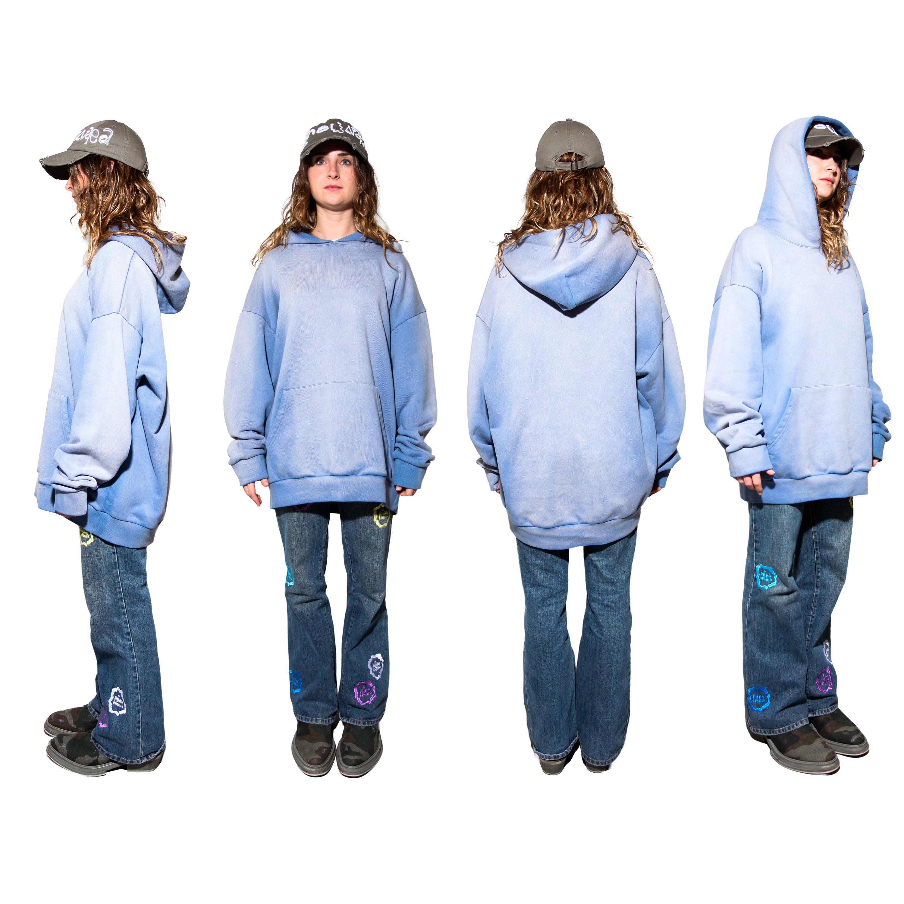 Ice Blue Sun-faded Hoodie V2