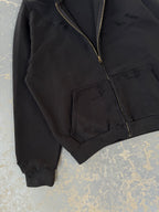 Distressed Black Zip Up