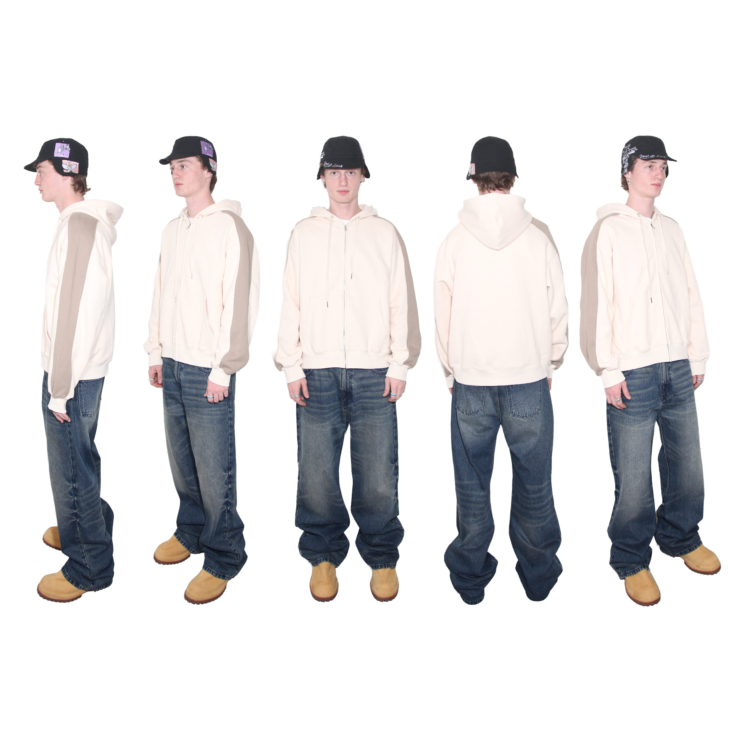 Creme Two Tone Zip Up