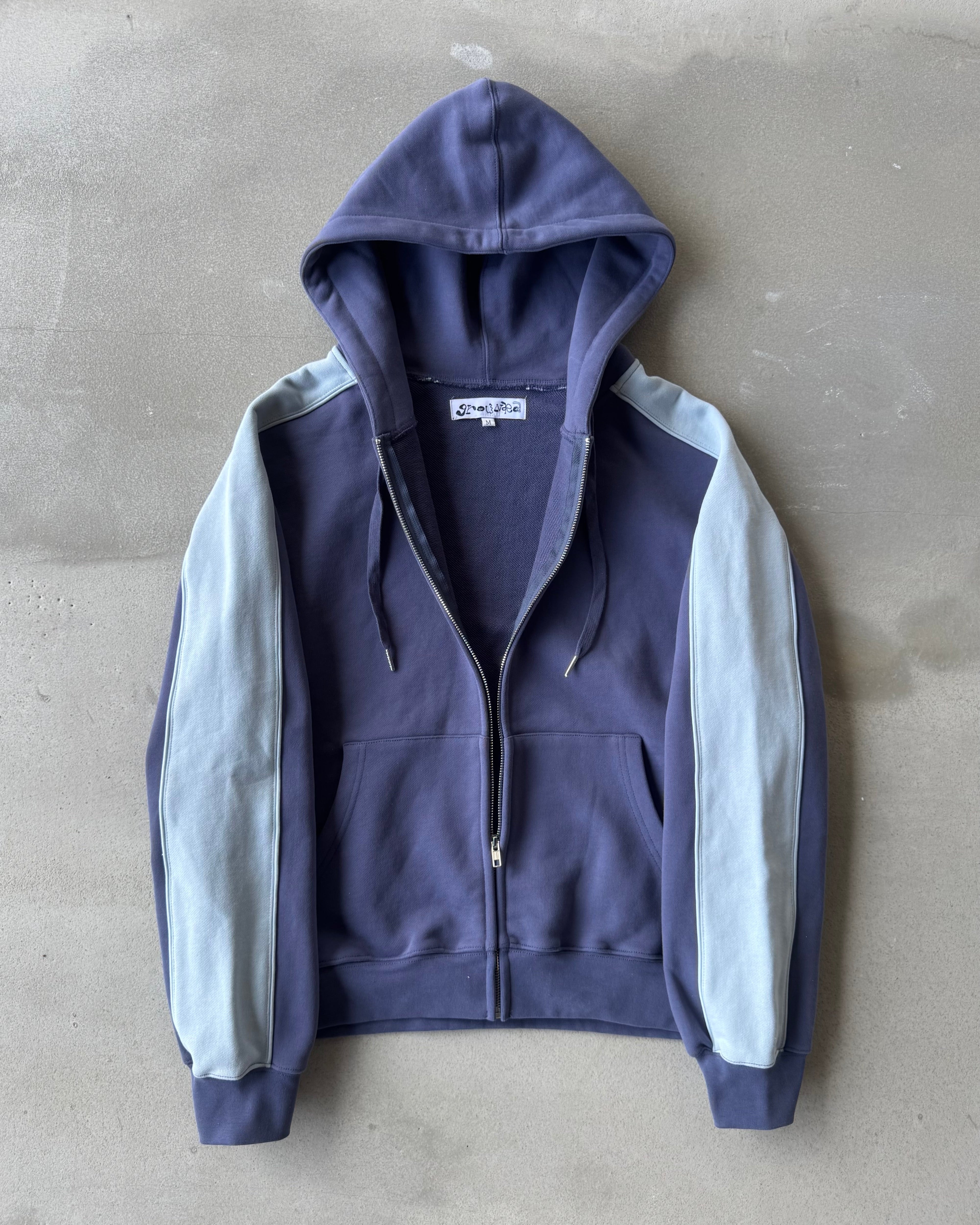 Navy Blue Two Tone Zip Up