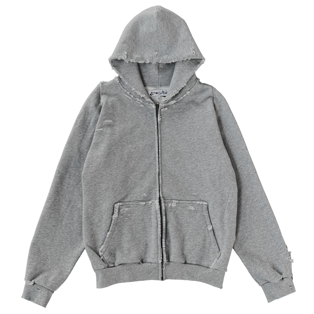 Distressed Grey Zip Up