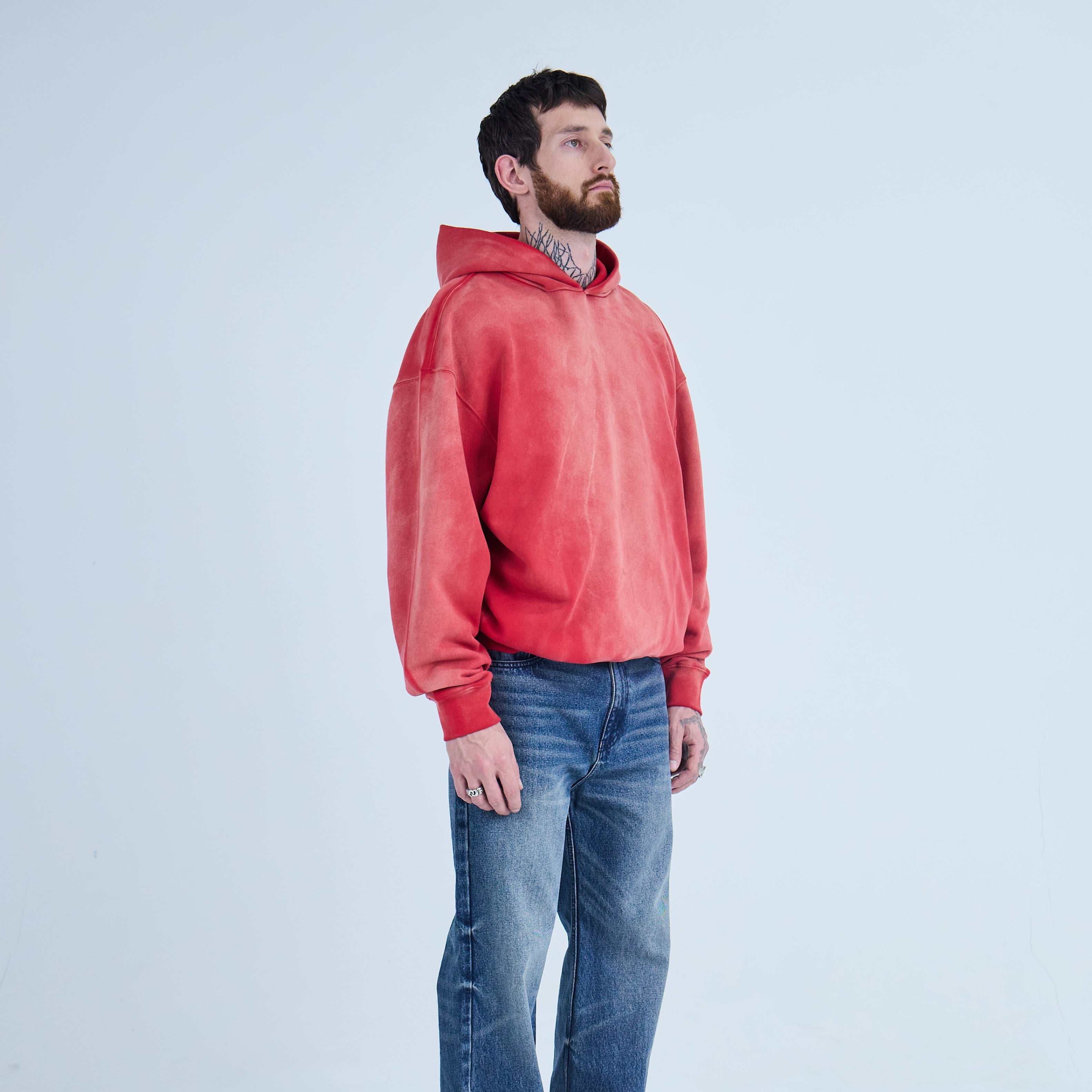 Red Sun-faded Hoodie V1