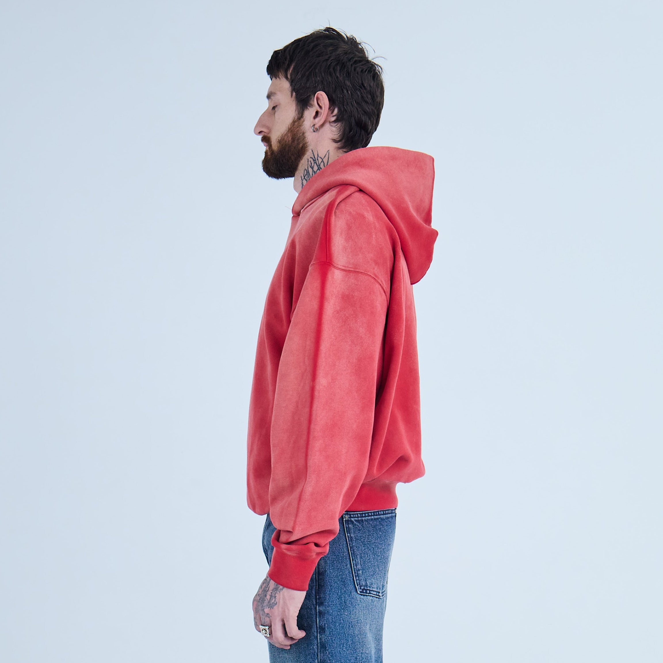 Red Sun-faded Hoodie V1