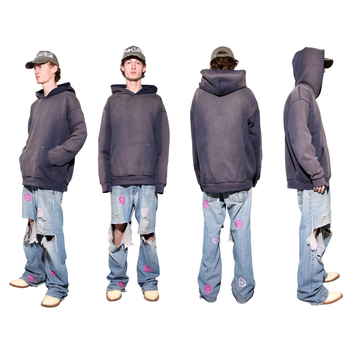 Navy Sun-faded Hoodie V2