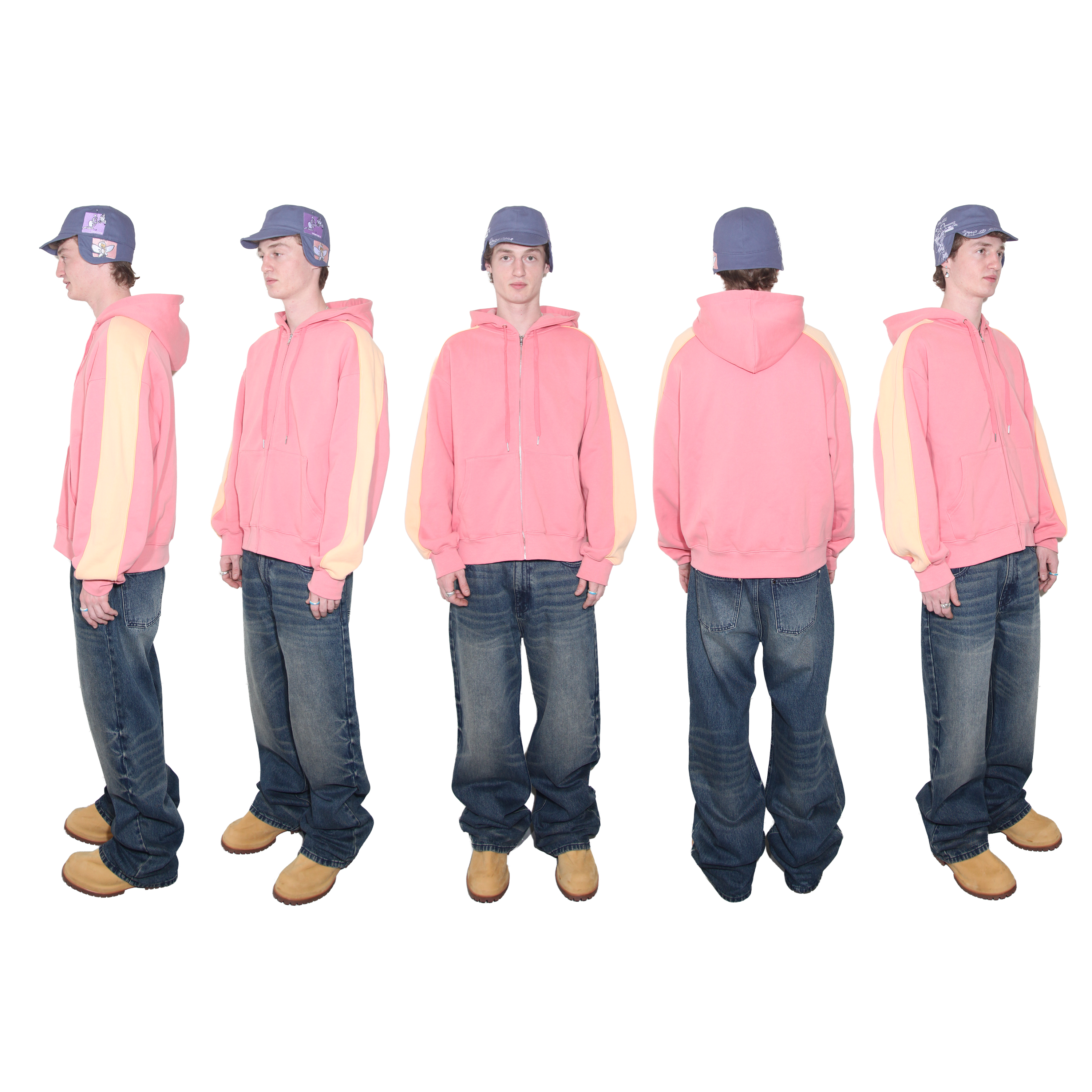 Pink Two Tone Zip Up