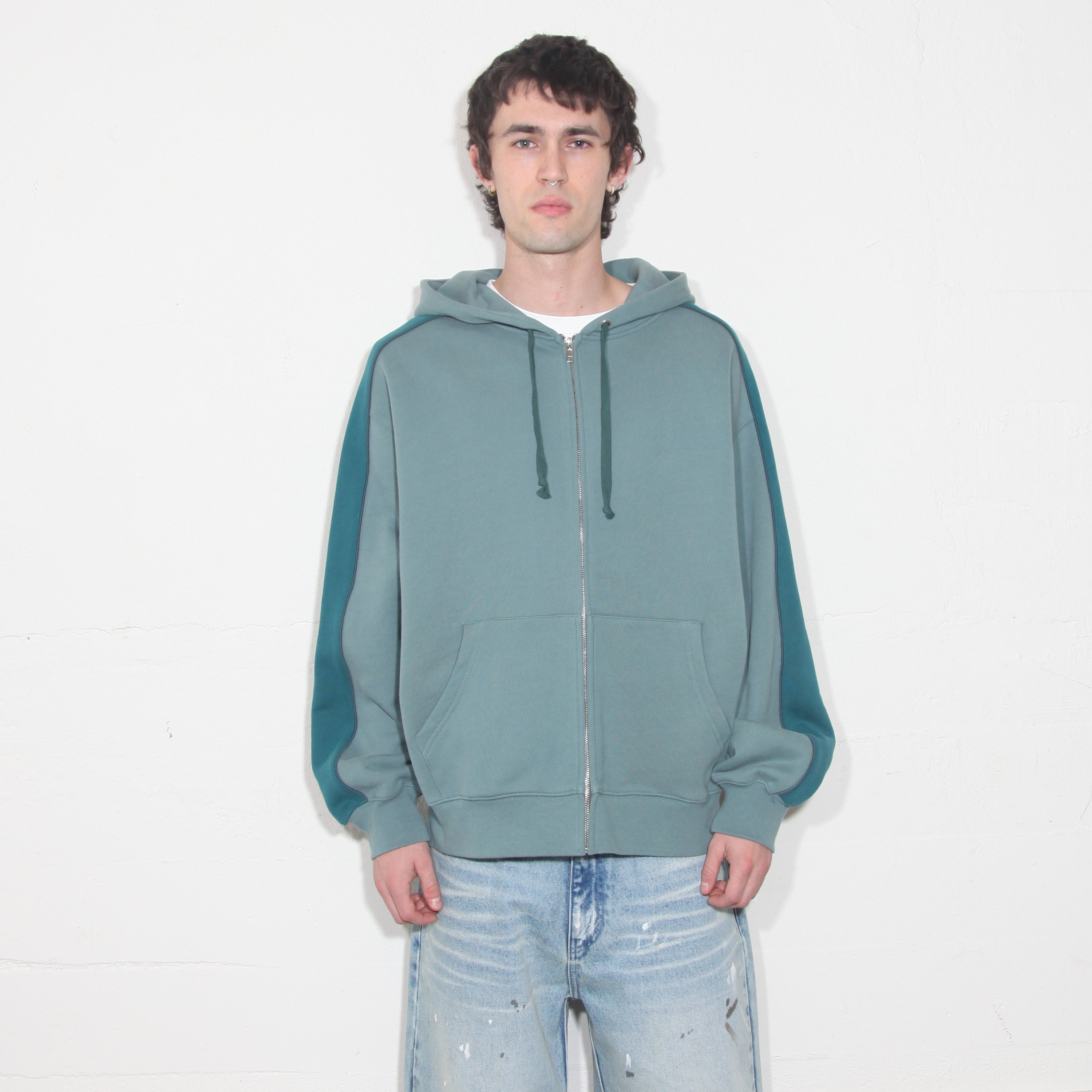 Teal Two Tone Zip Up